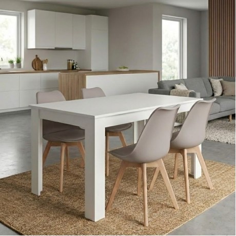 Dining room set 5pcs Darlen - Viva Megapap white color - cappuccino 125x72x74cm.