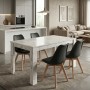 Dining room set 5pcs Darlen - Viva Megapap white marble color - black 125x72x74cm.