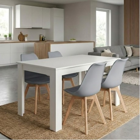 Dining room set 5pcs Darlen - Viva Megapap white color - grey 125x72x74cm.