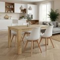 Dining room set 5pcs Darlen - Viva Megapap sapphire oak color - white 125x72x74cm.