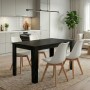 Dining room set 5pcs Darlen - Viva Megapap sencron black color - white 125x72x74cm.