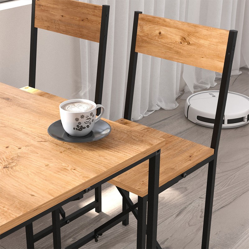 Σετ τραπεζαρία 5τμχ Maysa Megapap χρώμα pine oak 120x52,7x71,8εκ.