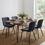 Σετ τραπεζαρία 5τμχ Roger - Chiara Megapap Mdf - ύφασμα χρώμα ακακίας - ανθρακί 120x70x75εκ.