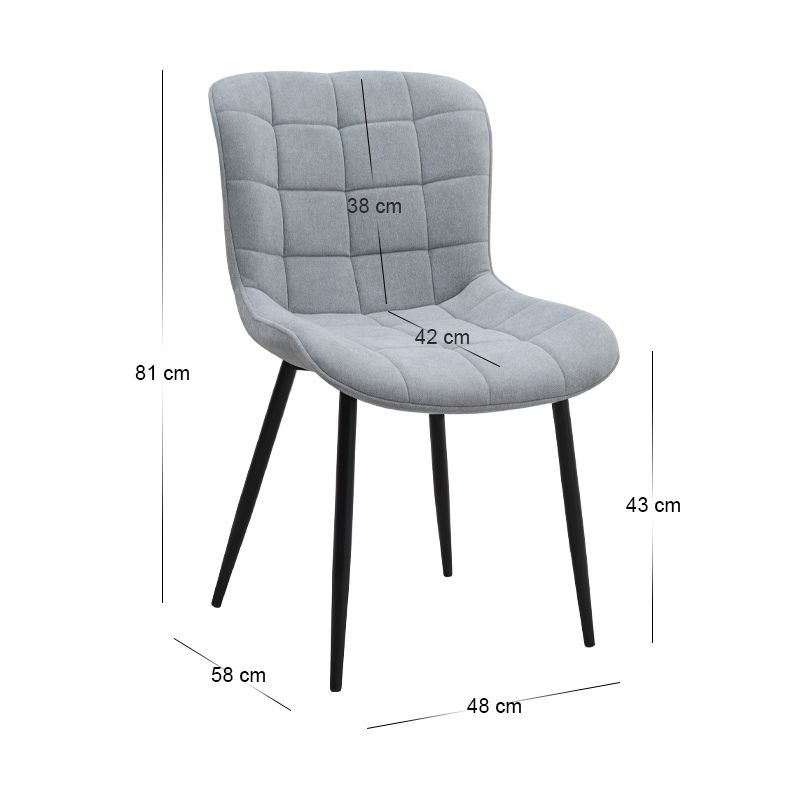 Dining room set 5pcs Roger - Chiara Megapap Mdf - fabric acacia color - grey 120x70x75cm.