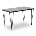 Dining room set 5pcs Roger - Chiara Megapap Mdf - fabric black marble color - grey 120x70x75cm.
