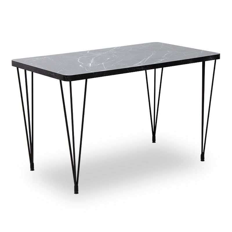 Dining room set 5pcs Roger - Chiara Megapap Mdf - fabric black marble color - grey 120x70x75cm.