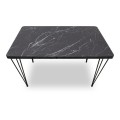 Dining room set 5pcs Roger - Chiara Megapap Mdf - fabric black marble color - grey 120x70x75cm.