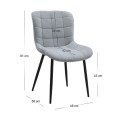 Dining room set 5pcs Roger - Chiara Megapap Mdf - fabric black marble color - grey 120x70x75cm.