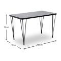 Dining room set 5pcs Roger - Chiara Megapap Mdf - fabric black marble color - grey 120x70x75cm.