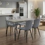Dining room set 5pcs Roger - Chiara Megapap Mdf - fabric concrete grey color - grey 120x70x75cm.