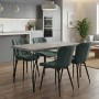 Dining room set 5pcs Roger - Chiara Megapap Mdf - fabric concrete grey color - green 120x70x75cm.