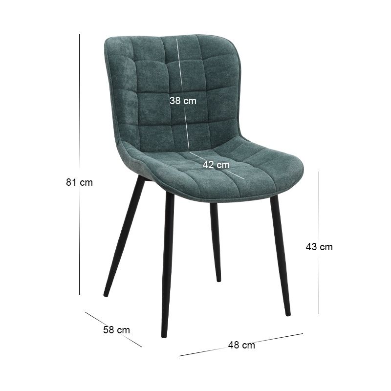 Dining room set 5pcs Roger - Chiara Megapap Mdf - fabric concrete grey color - green 120x70x75cm.