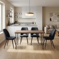 Dining room set 5pcs Roger - Christy Megapap Mdf - fabric acacia color - anthracite 120x70x75cm.