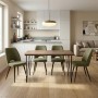 Dining room set 5pcs Roger - Christy Megapap Mdf - fabric acacia color - green 120x70x75cm.