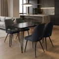 Dining room set 5pcs Roger - Christy Megapap Mdf - fabric black marble color - anthracite 120x70x75cm.