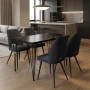 Dining room set 5pcs Roger - Christy Megapap Mdf - fabric black marble color - anthracite 120x70x75cm.