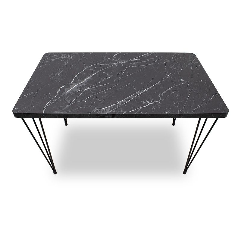 Dining room set 5pcs Roger - Christy Megapap Mdf - fabric black marble color - anthracite 120x70x75cm.