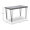Dining room set 5pcs Roger - Christy Megapap Mdf - fabric black marble color - anthracite 120x70x75cm.