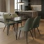 Dining room set 5pcs Roger - Christy Megapap Mdf - fabric black marble color - green 120x70x75cm.