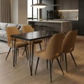 Dining room set 5pcs Roger - Christy Megapap Mdf - fabric black marble color - mustard 120x70x75cm.