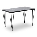 Dining room set 5pcs Roger - Christy Megapap Mdf - fabric black marble color - mustard 120x70x75cm.