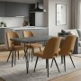 Dining room set 5pcs Roger - Christy Megapap Mdf - fabric concrete grey color - mustard 120x70x75cm.