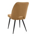 Dining room set 5pcs Roger - Christy Megapap Mdf - fabric concrete grey color - mustard 120x70x75cm.