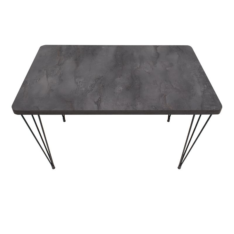Dining room set 5pcs Roger - Christy Megapap Mdf - fabric concrete grey color - mustard 120x70x75cm.