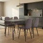 Dining room set 5pcs Roger - Iris Megapap Mdf - fabric concrete grey color - beige 120x70x75cm.