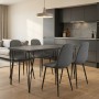 Dining room set 5pcs Roger - Iris Megapap Mdf - fabric concrete grey color - grey 120x70x75cm.