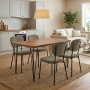 Σετ τραπεζαρία 5τμχ Roger - Kevin Megapap Mdf - ύφασμα χρώμα ακακίας - λαδί 120x70x75εκ.
