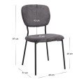 Dining room set 5pcs Roger - Kevin Megapap Mdf - fabric concrete grey color - grey 120x70x75cm.