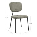 Dining room set 5pcs Roger - Kevin Megapap Mdf - fabric concrete grey color - olive 120x70x75cm.