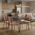 Dining room set 5pcs Roger - Kevin Megapap Mdf - fabric concrete grey color - mocha 120x70x75cm.