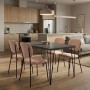 Dining room set 5pcs Roger - Kevin Megapap Mdf - fabric concrete grey color - mocha 120x70x75cm.