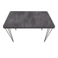 Dining room set 5pcs Roger - Kevin Megapap Mdf - fabric concrete grey color - mocha 120x70x75cm.