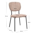 Dining room set 5pcs Roger - Kevin Megapap Mdf - fabric concrete grey color - mocha 120x70x75cm.