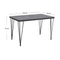 Dining room set 5pcs Roger - Kevin Megapap Mdf - fabric concrete grey color - mocha 120x70x75cm.