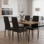 Σετ τραπεζαρία 5τμχ Roger - Rosa Megapap Mdf - PU χρώμα ακακίας - μαύρο 120x70x75εκ.