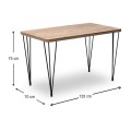 Σετ τραπεζαρία 5τμχ Roger - Rosa Megapap Mdf - PU χρώμα ακακίας - μαύρο 120x70x75εκ.