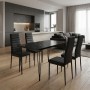Dining room set 5pcs Roger - Rosa Megapap Mdf - PU black marble color - black 120x70x75cm.
