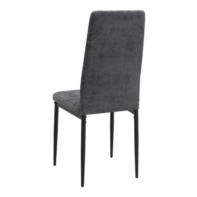 Σετ τραπεζαρία 5τμχ Roger - Rosa Megapap Mdf - ύφασμα χρώμα ακακίας - γκρι 120x70x75εκ.