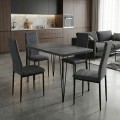 Dining room set 5pcs Roger - Rosa Megapap Mdf - fabric concrete grey color - grey 120x70x75cm.