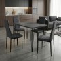 Dining room set 5pcs Roger - Rosa Megapap Mdf - fabric concrete grey color - grey 120x70x75cm.