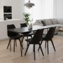 Dining room set 5pcs Roger - Viva Megapap Mdf - pp black marble color - black 120x70x75cm.