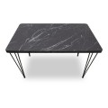 Dining room set 5pcs Roger - Viva Megapap Mdf - pp black marble color - black 120x70x75cm.