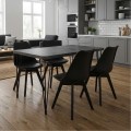 Σετ τραπεζαρία 5τμχ Roger - Viva Megapap Mdf - PP χρώμα σκούρο γκρι σκυροδέματος - μαύρο 120x70x75εκ.
