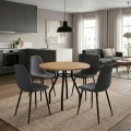 Dining room set 5pcs Roma - Iris Megapap pine oak color - grey Ø80x75cm.