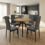 Dining room set 5pcs Roma - Rosa Megapap pine oak color - grey Ø80x75cm.