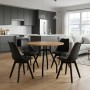Dining room set 5pcs Roma - Viva Megapap pine oak color - black Ø80x75cm.